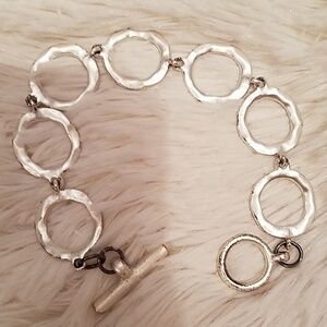 Kenneth Cole silvertone circle toggle bracelet